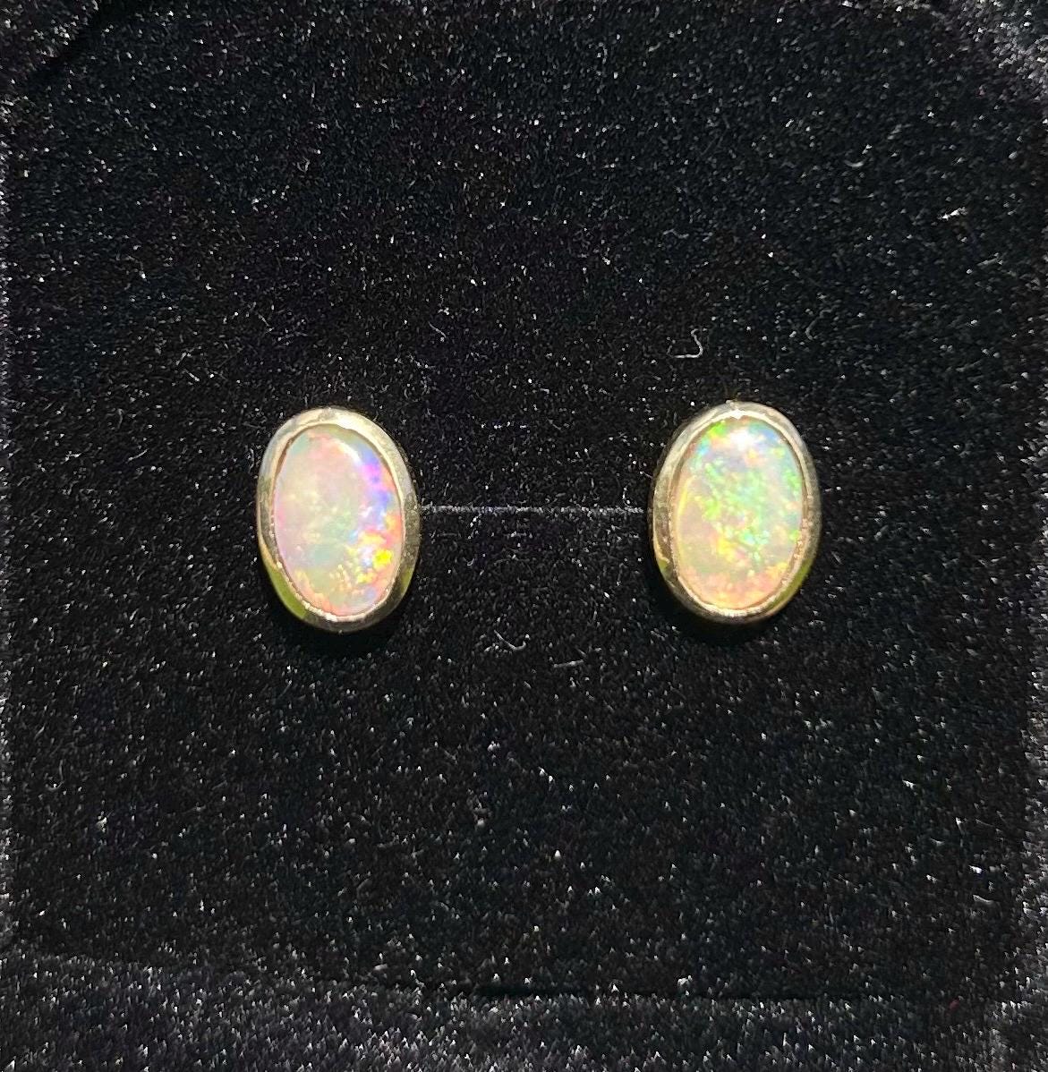 Crystal Australian Opal Stud Earrings