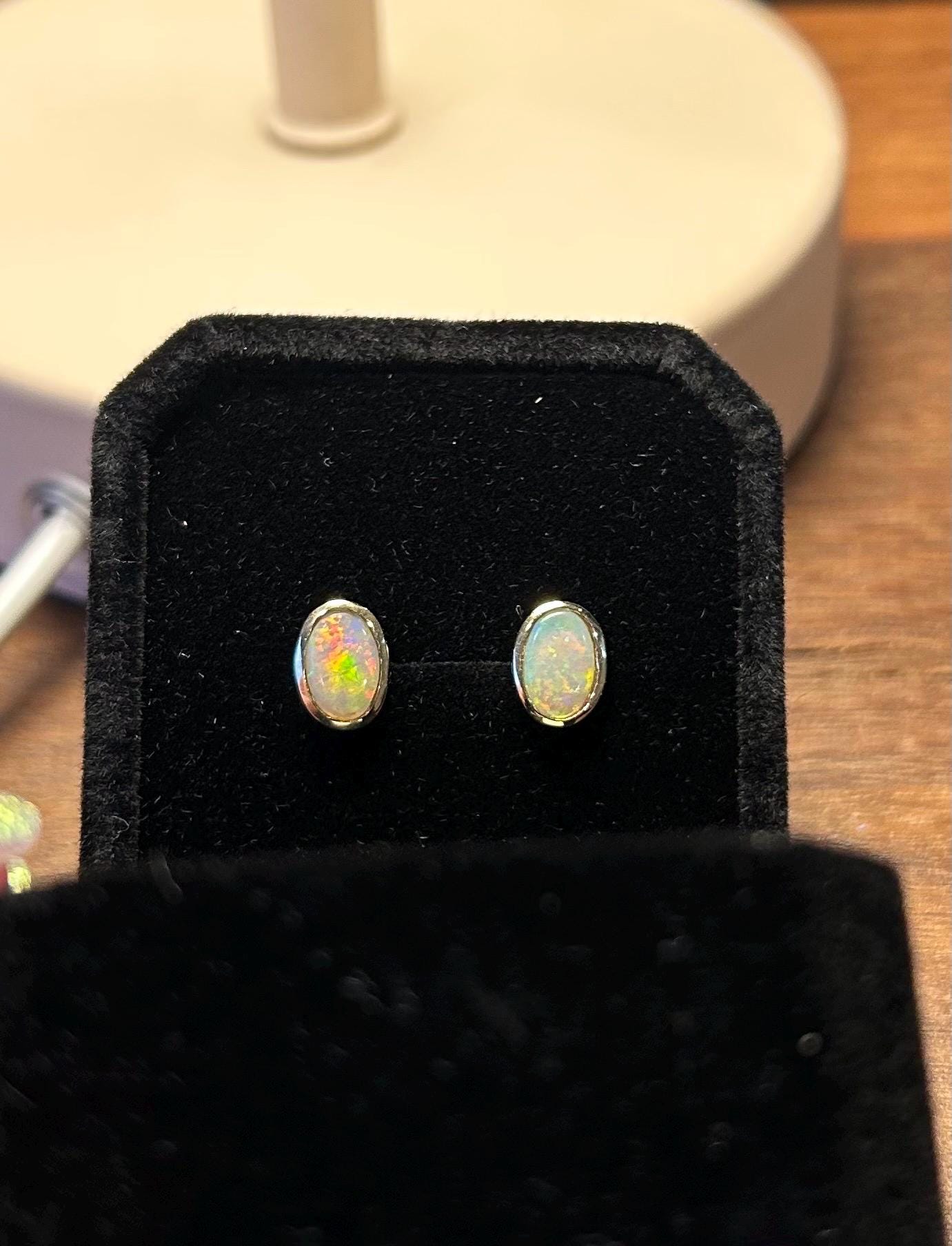Crystal Australian Opal Stud Earrings