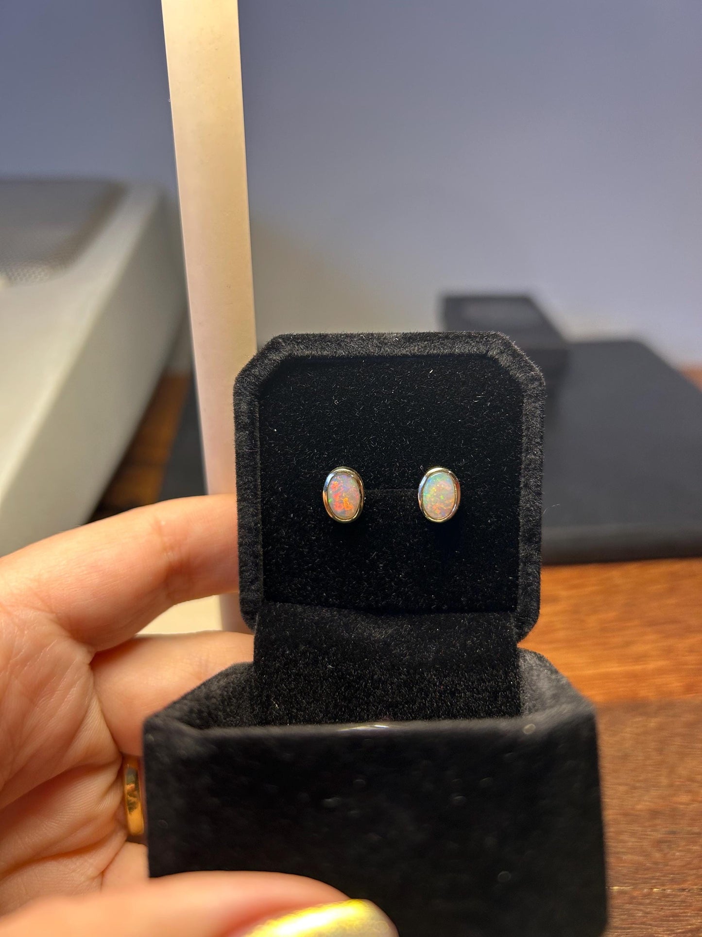 Crystal Australian Opal Stud Earrings