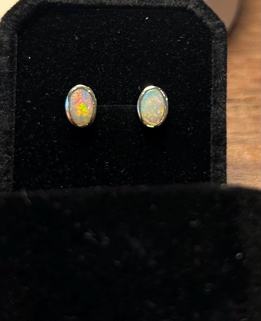 Crystal Australian Opal Stud Earrings