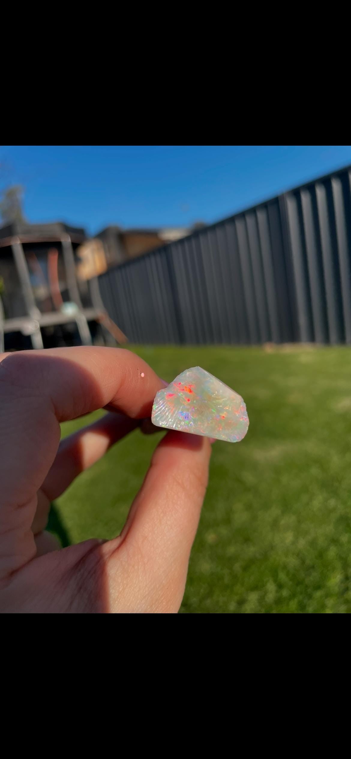 Australian Honey Opal Crystal Ring