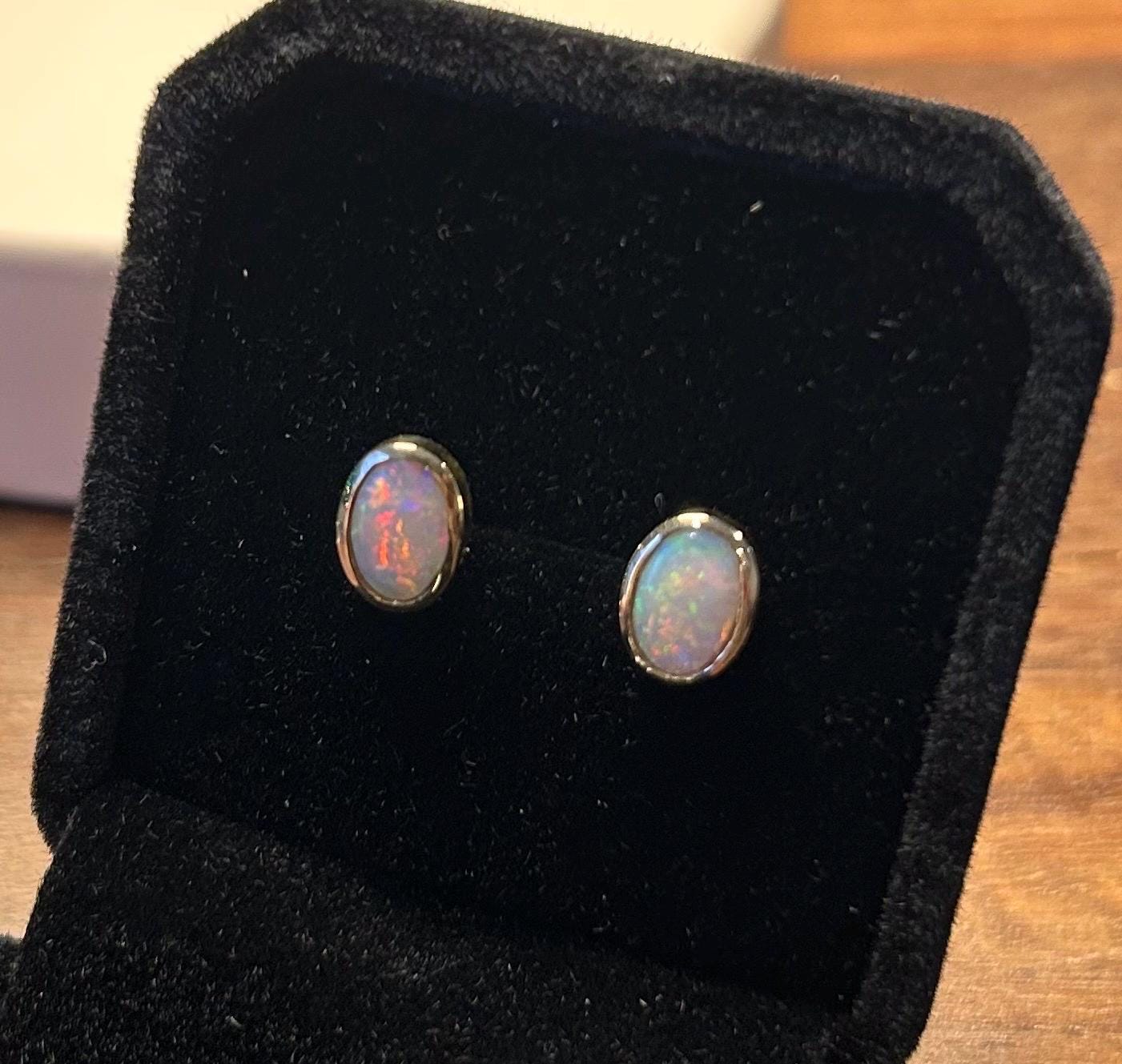 Crystal Australian Opal Stud Earrings
