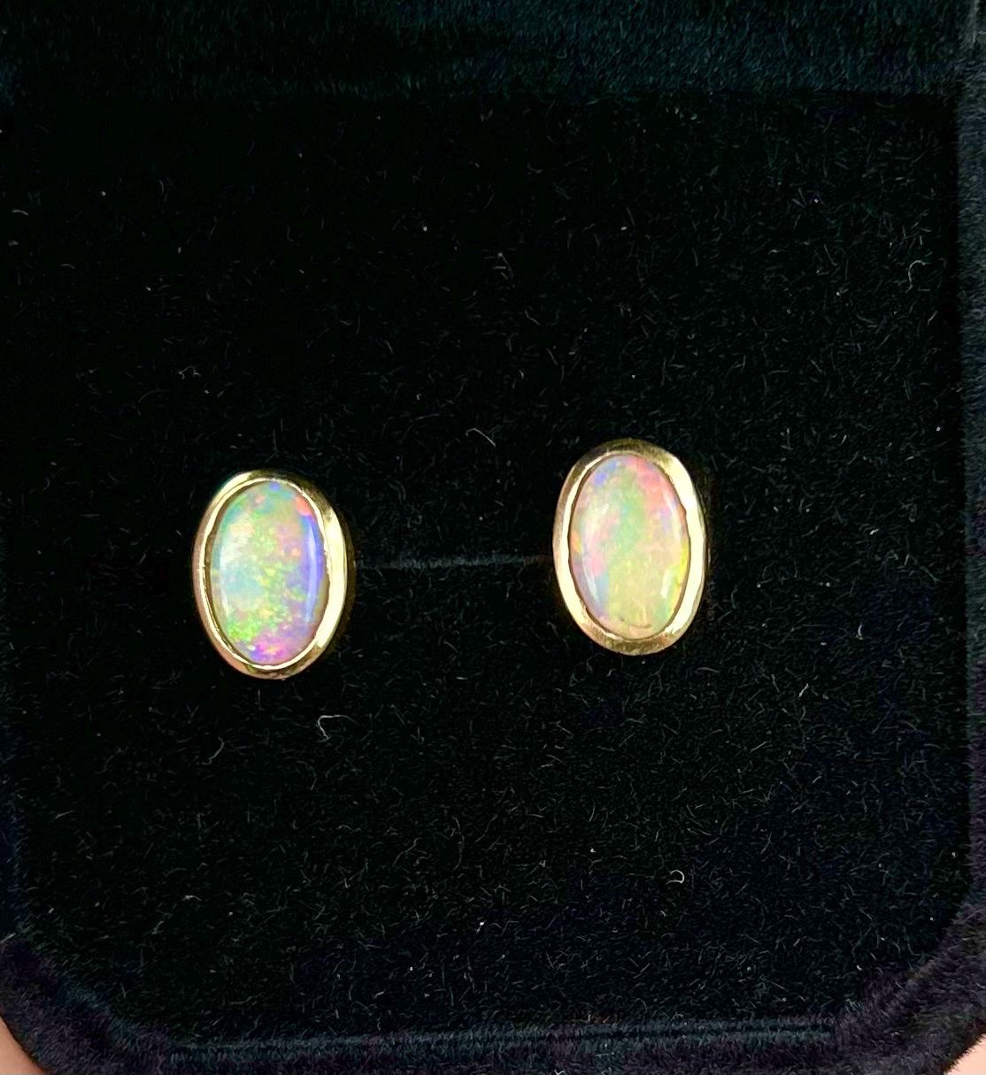 Crystal Australian Opal Stud Earrings